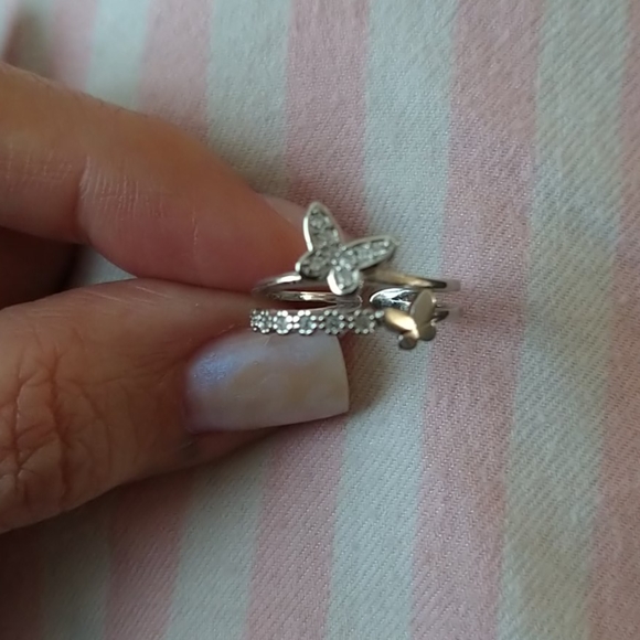 Sterling Silver cz Butterfly ring - Picture 3 of 6